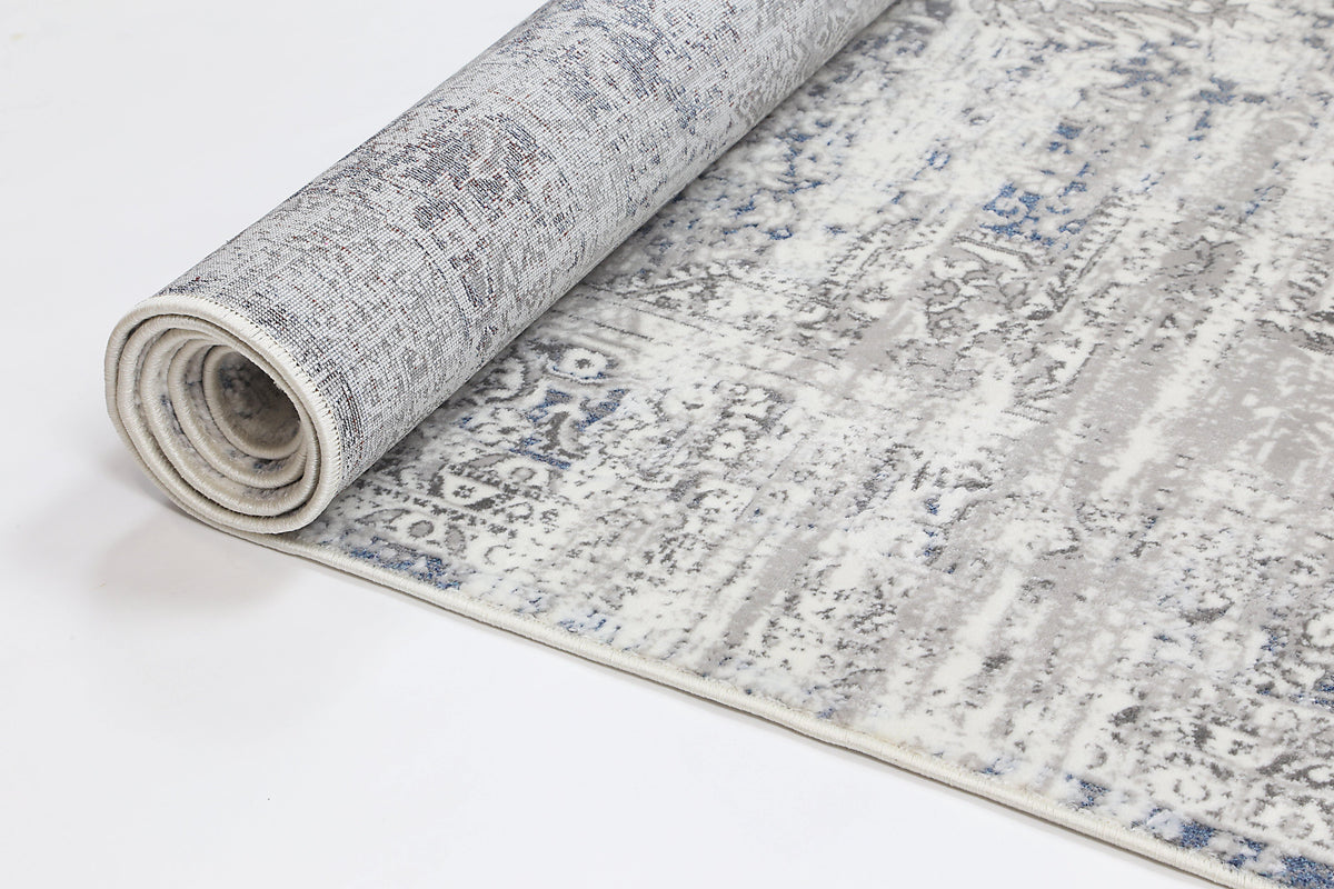 Cascade Medalion Grey Blue Rug - The Rugs