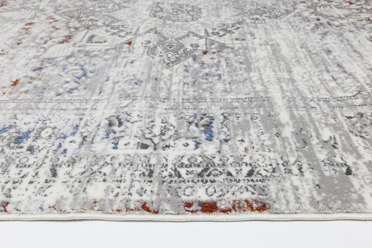 Cascade Medalion Grey Multi Rug - The Rugs