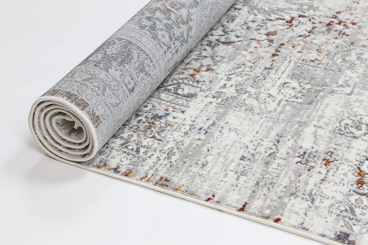 Cascade Medalion Grey Multi Rug - The Rugs
