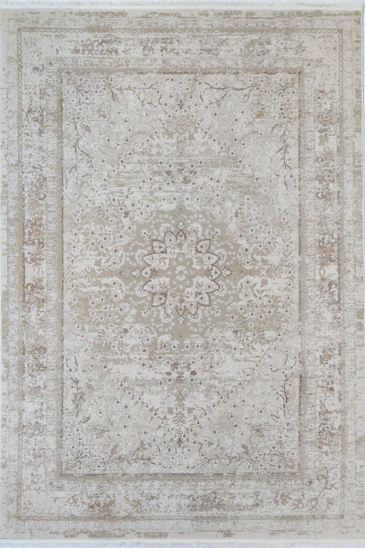 Cascade Vintage Medalion Beige Rug - The Rugs