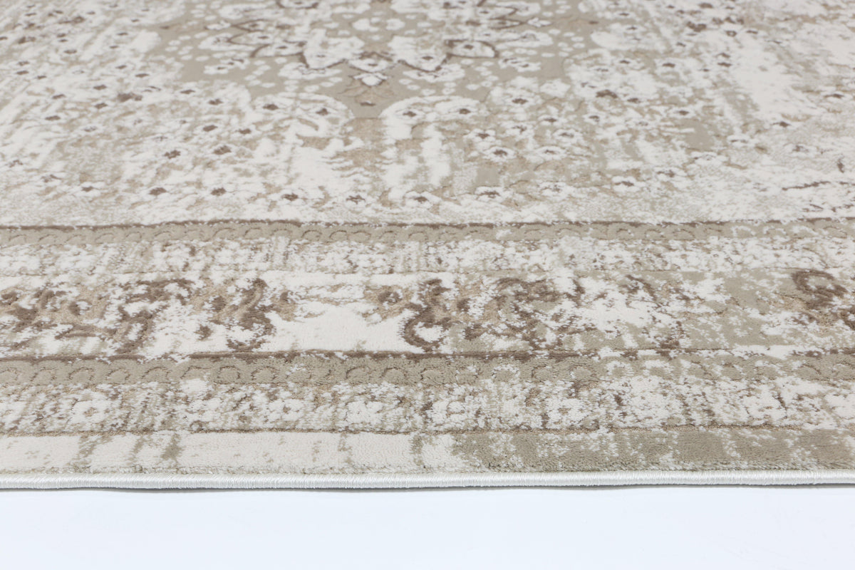 Cascade Vintage Medalion Beige Rug - The Rugs
