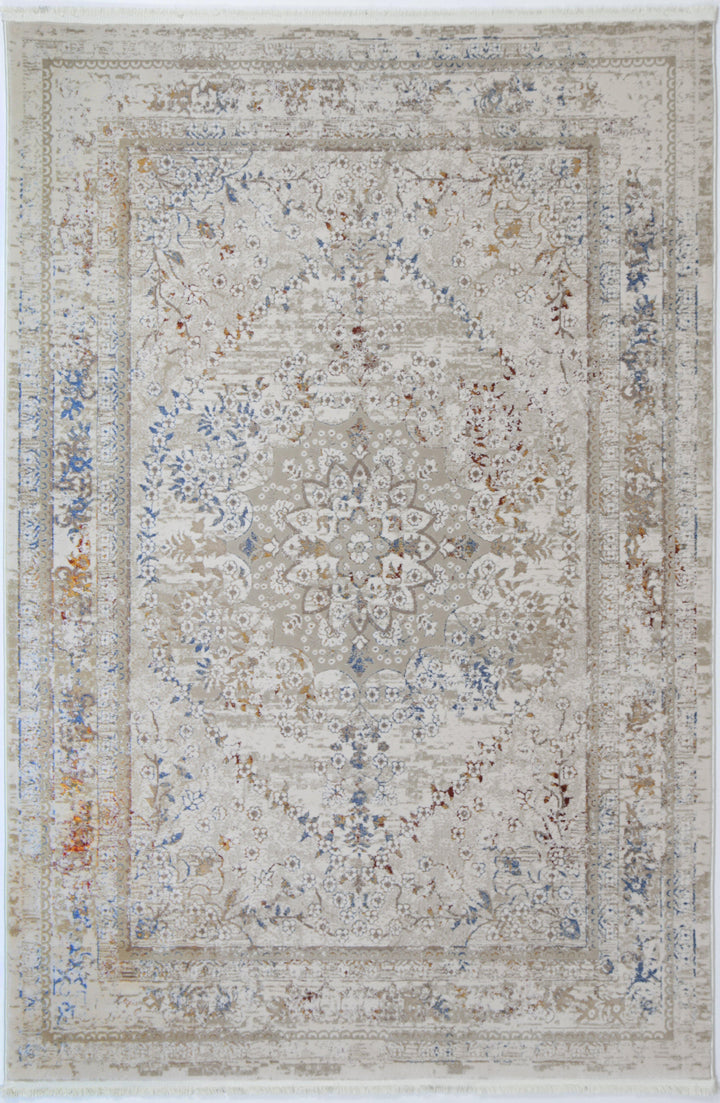 Cascade Vintage Medalion Beige Multi Rug - The Rugs