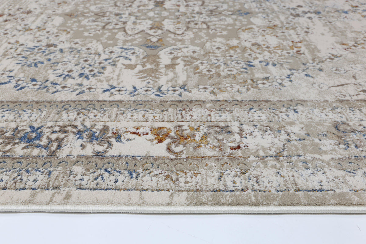 Cascade Vintage Medalion Beige Multi Rug - The Rugs
