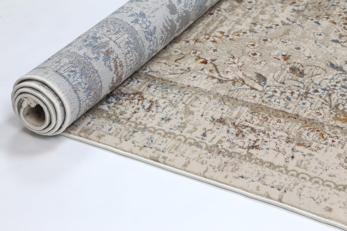 Cascade Vintage Medalion Beige Multi Rug - The Rugs