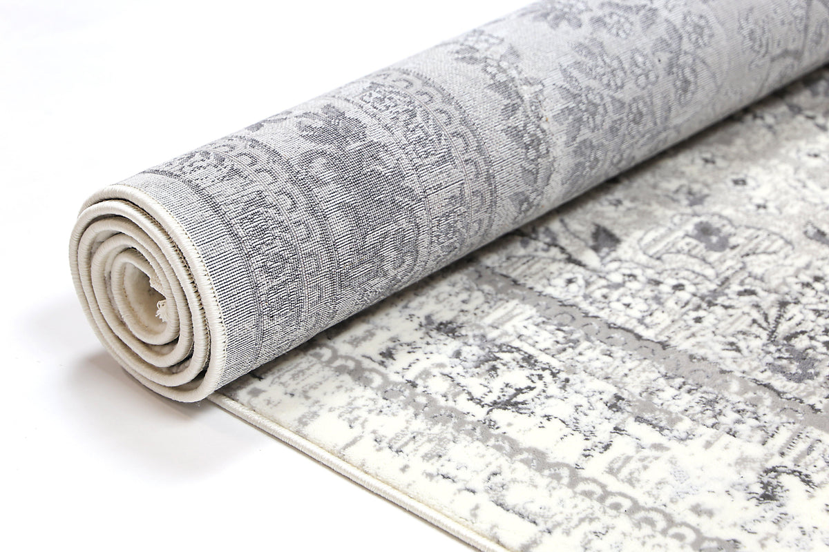 Cascade Vintage Medalion Grey Rug - The Rugs