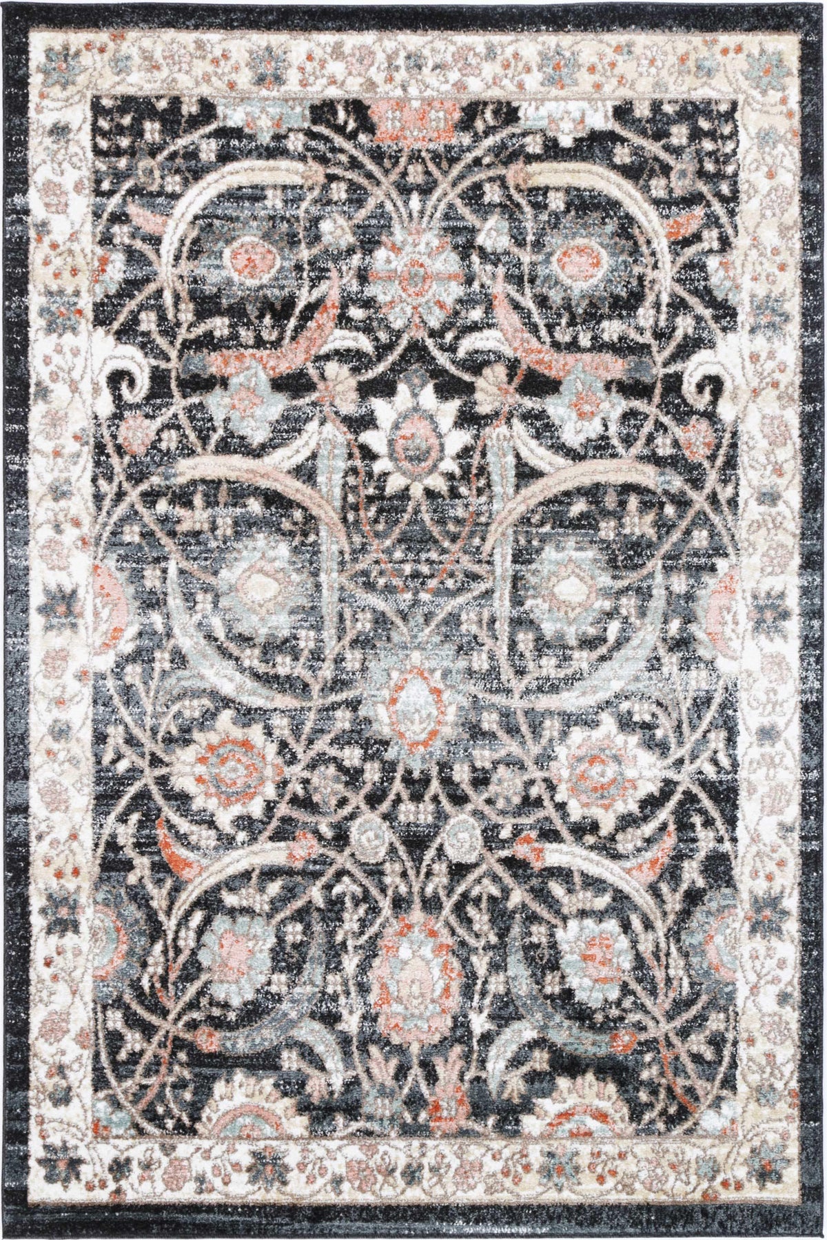Best Abbot Traditional Cream Charcoal Rug | The Rugs