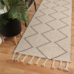 Cora Diamond Tassel Ash Wool Rug - The Rugs