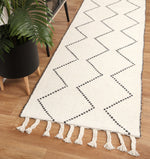 Cora Diamond Tassel Cream Wool Rug - The Rugs