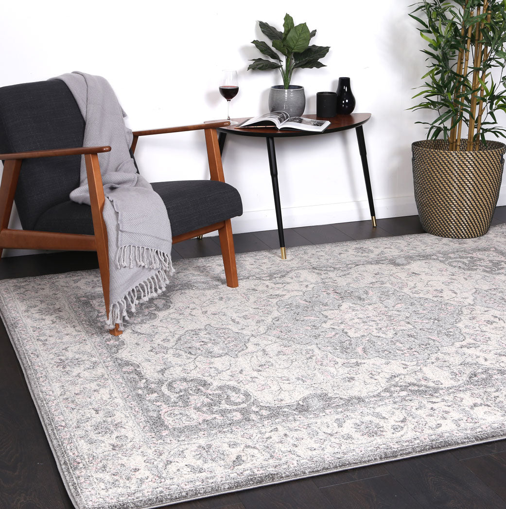 Babylon Grey Pink Oriental Rug
