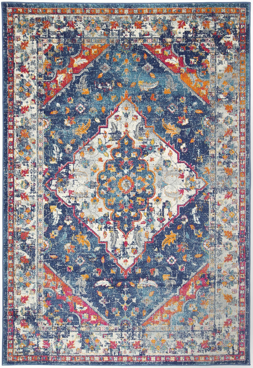 Babylon Navy Multi Oriental Rug
