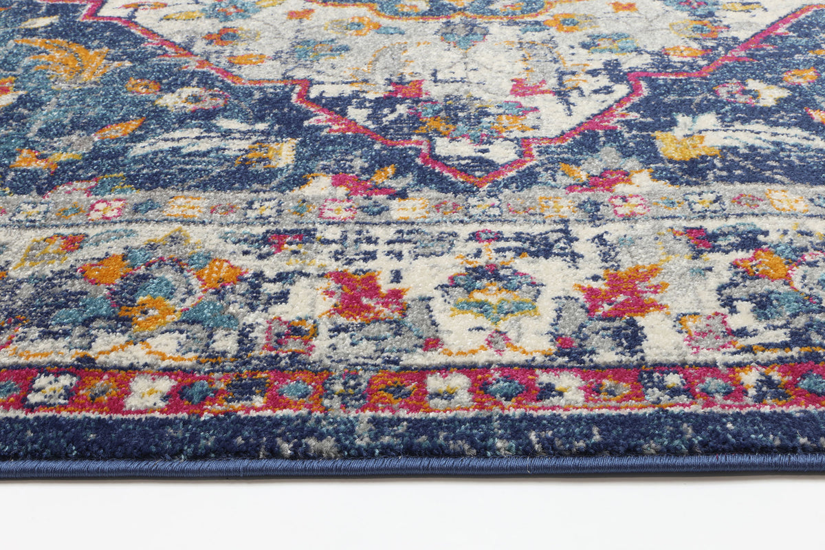 Babylon Navy Multi Oriental Rug