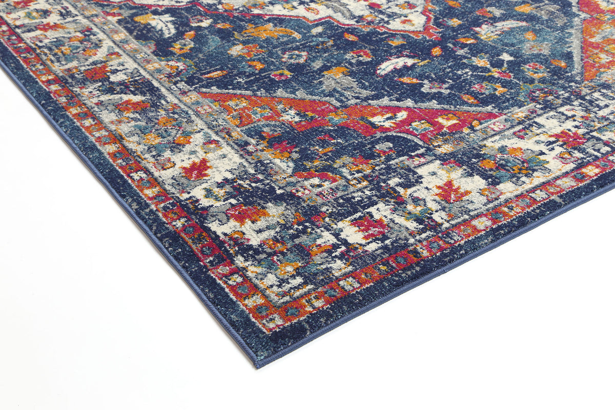 Babylon Navy Multi Oriental Rug