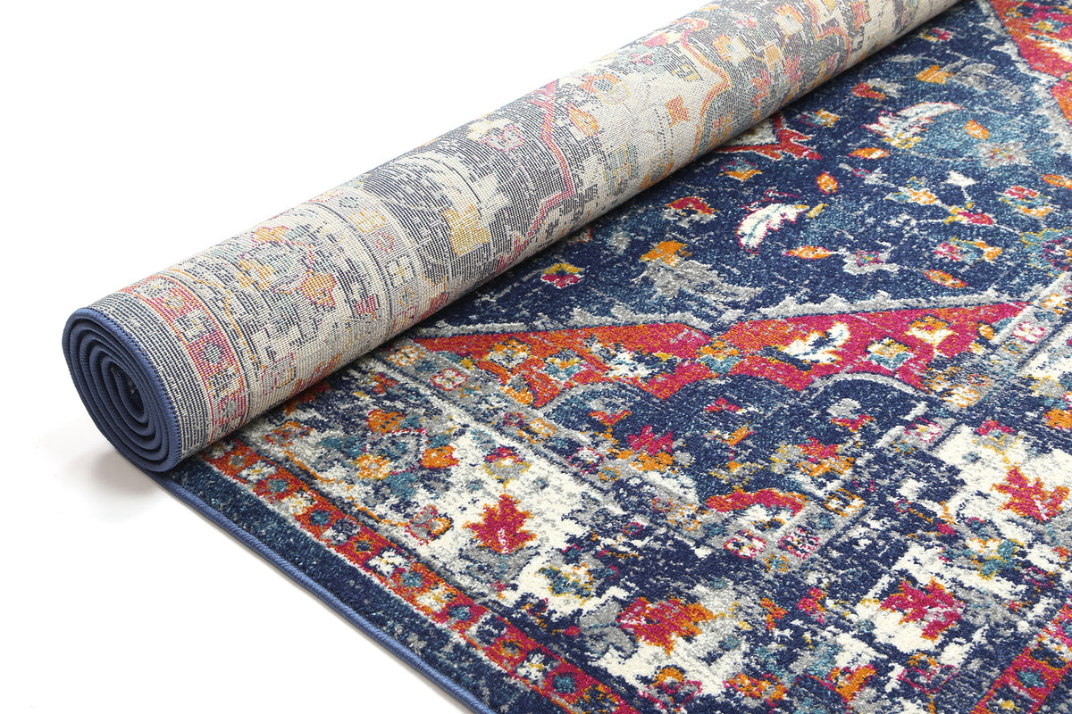 Babylon Navy Multi Oriental Rug