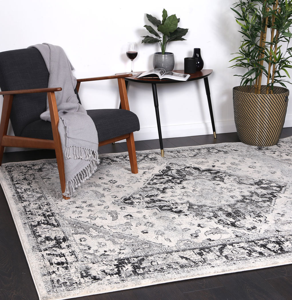 Babylon Grey Traditional Rug
