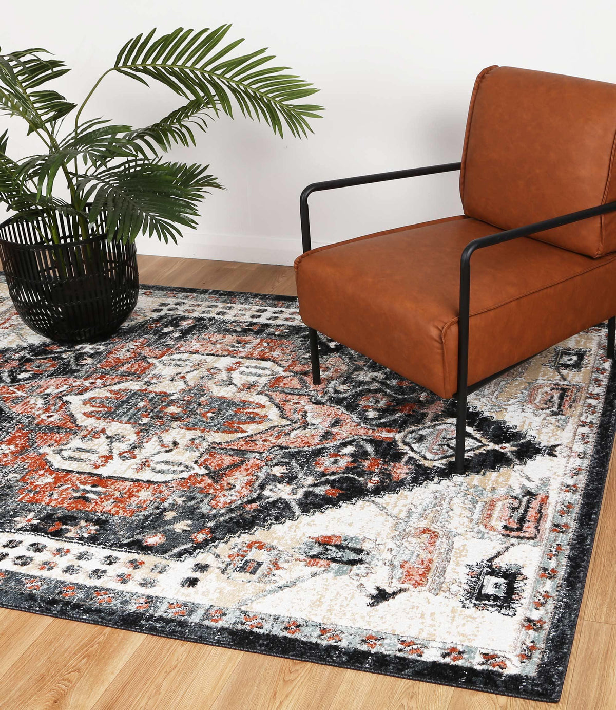 Abbot Traditional Cream Black Rug - The Rugs
