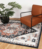 Abbot Traditional Cream Black Rug - The Rugs