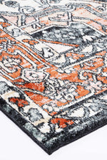 Abbot Traditional Terracotta Black Rug - The Rugs