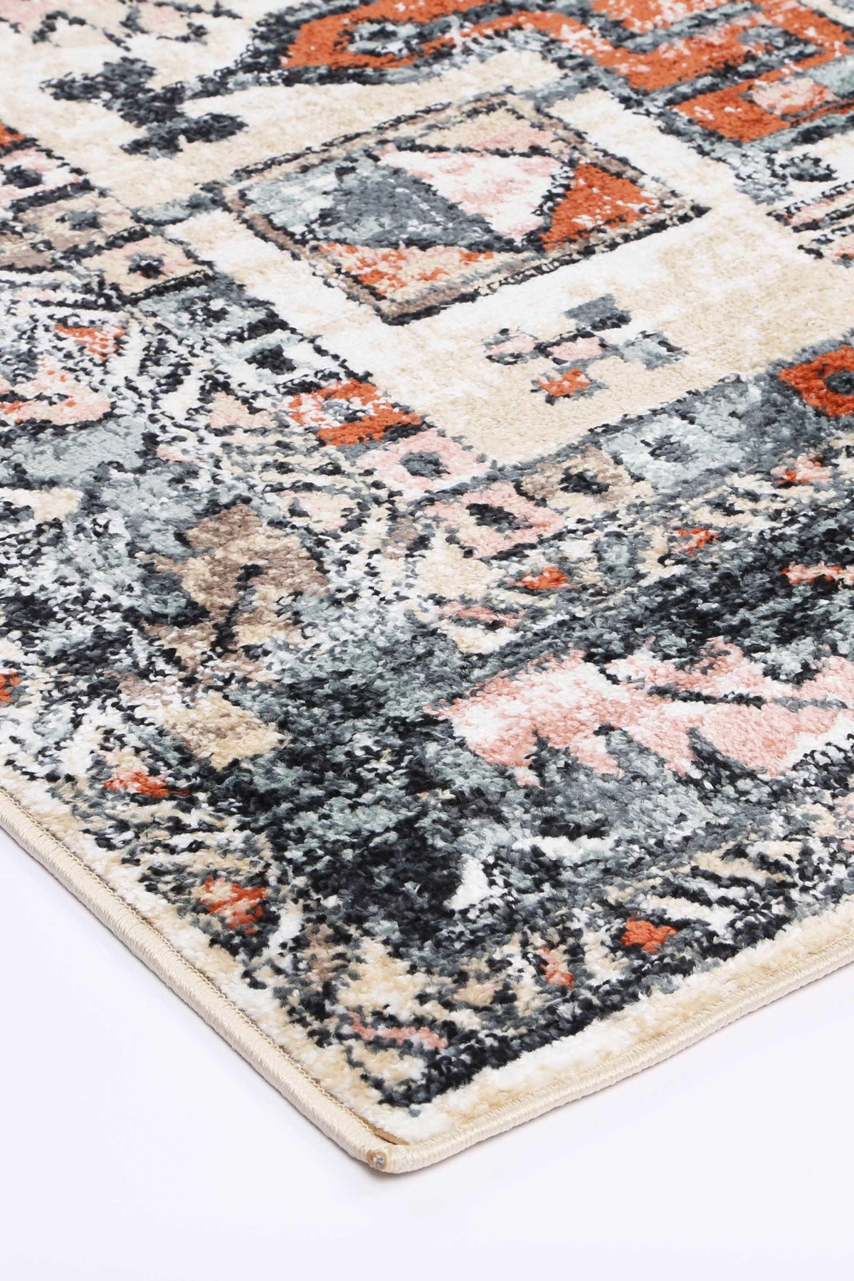 Abbot Traditional Beige Black Rug - The Rugs