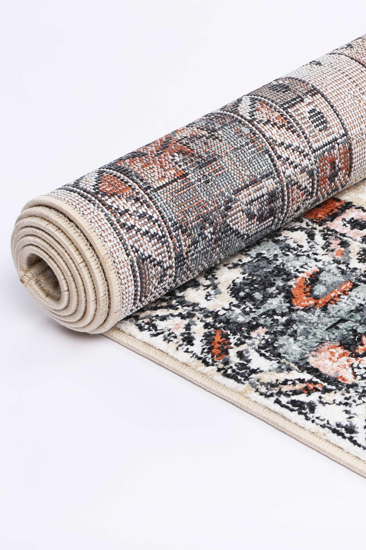 Abbot Traditional Beige Black Rug - The Rugs