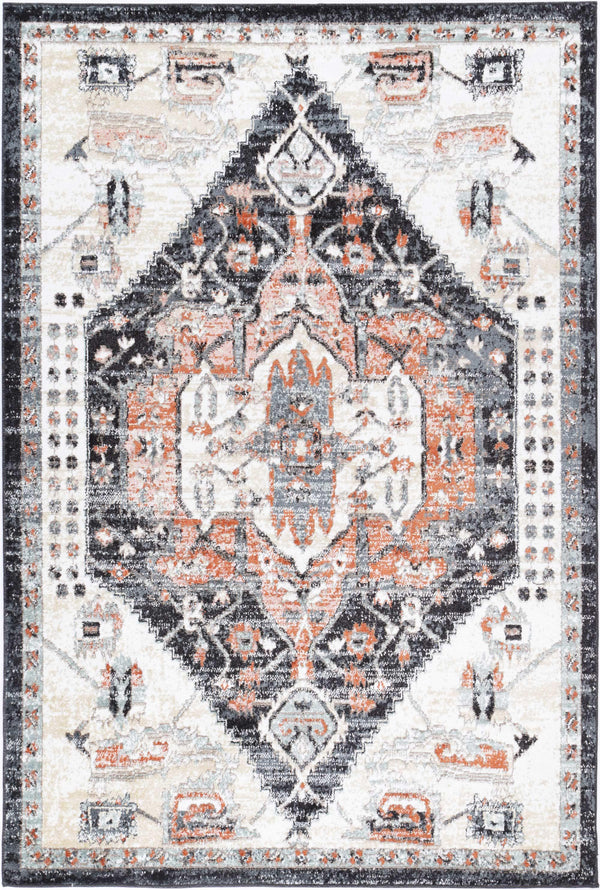 Abbot Traditional Cream Black Rug - The Rugs