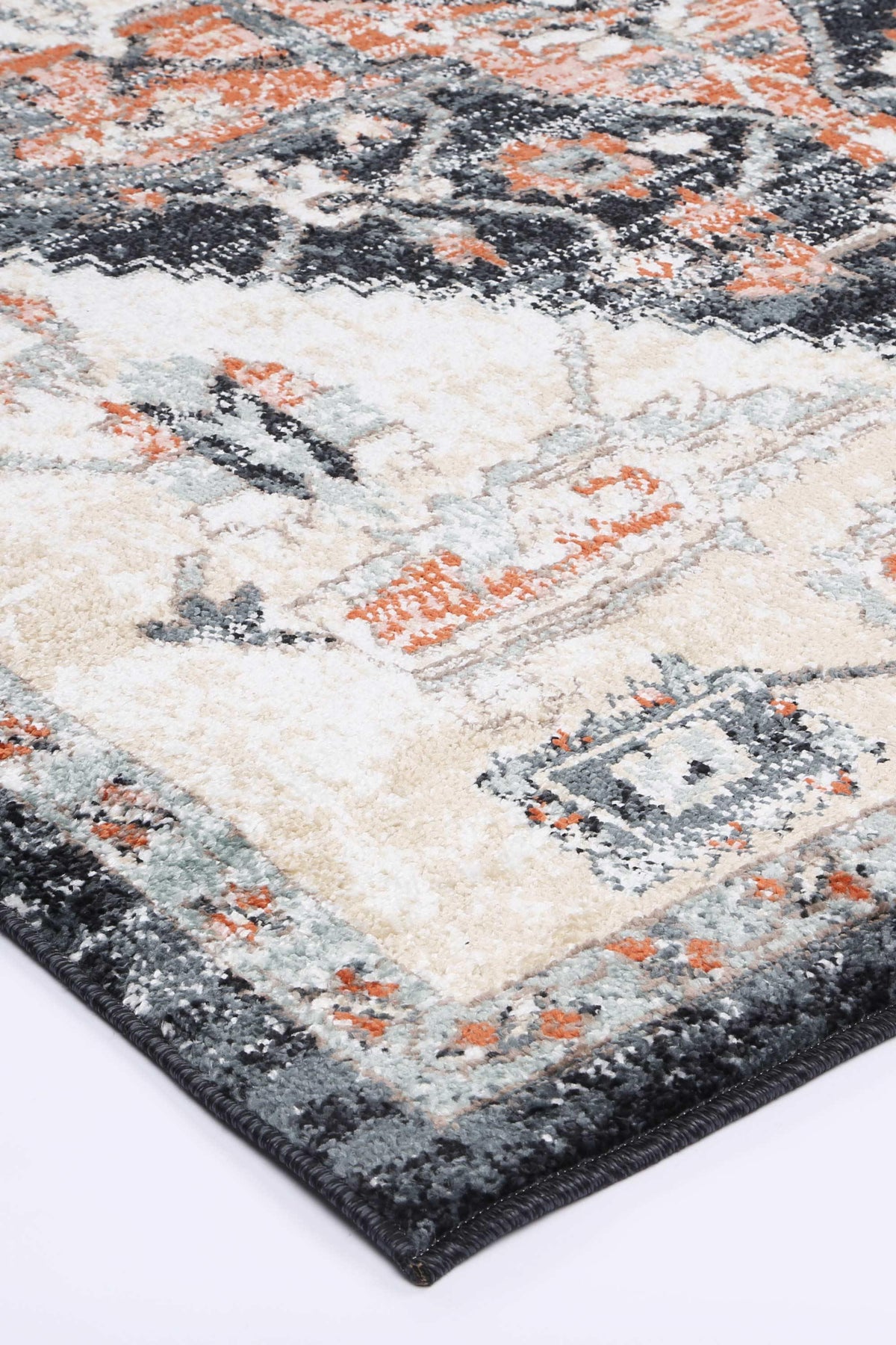Abbot Traditional Cream Black Rug - The Rugs