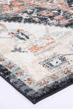 Abbot Traditional Cream Black Rug - The Rugs