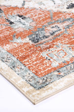 Abbot Traditional Terracotta White Rug - The Rugs