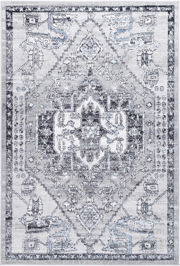 Abbot Traditional Light Grey Rug - The Rugs