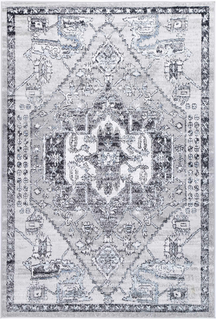 Abbot Traditional Light Grey Rug - The Rugs