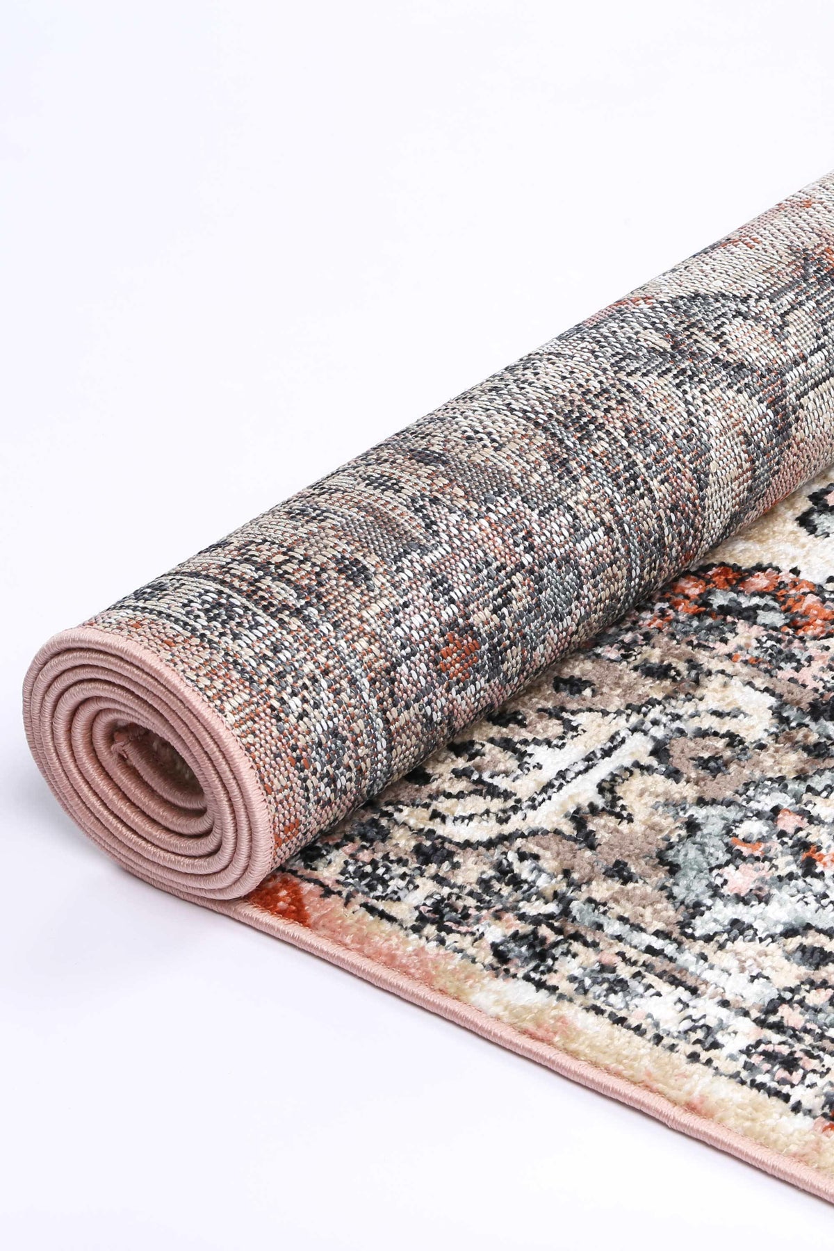 Abbot Traditional Terracotta Cream Rug - The Rugs