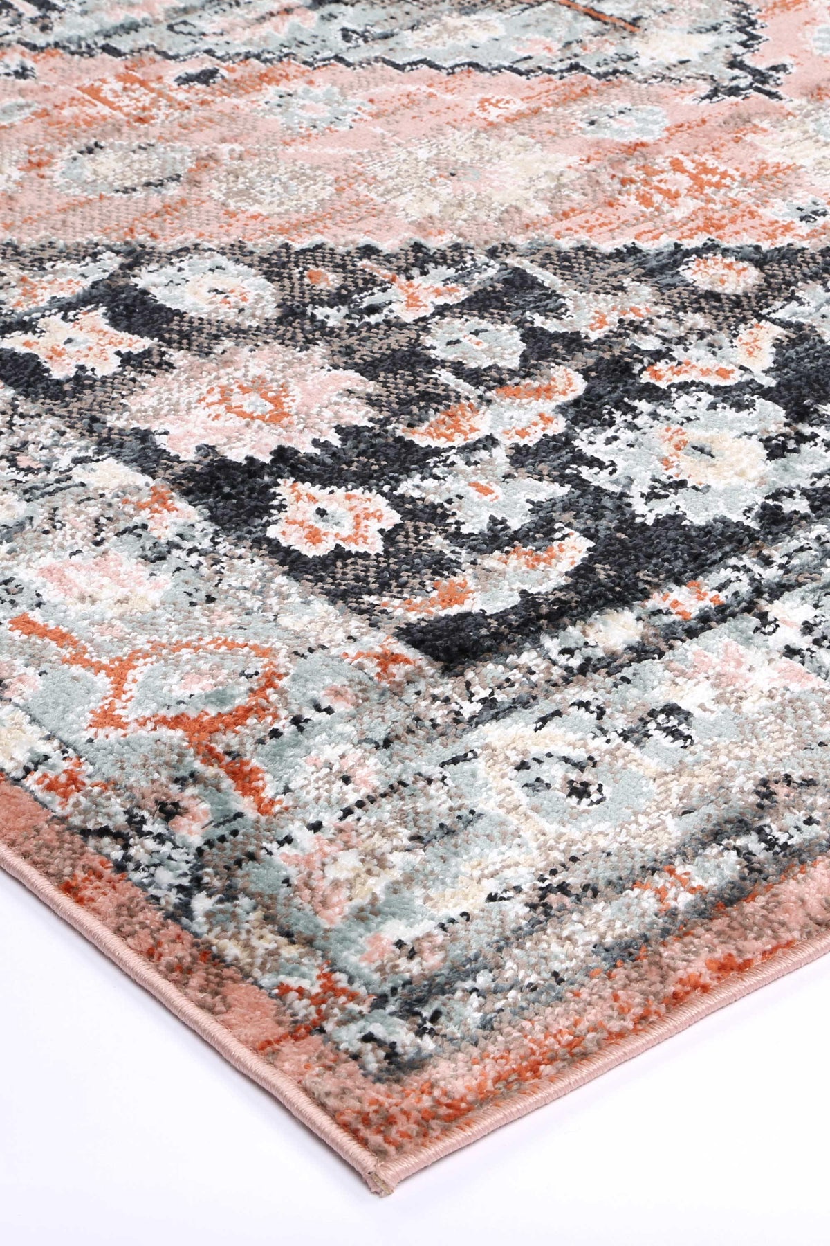 Abbot Traditional Black Beige Rug - The Rugs