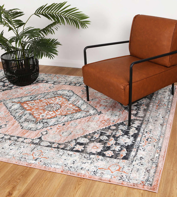 Abbot Traditional Black Beige Rug - The Rugs