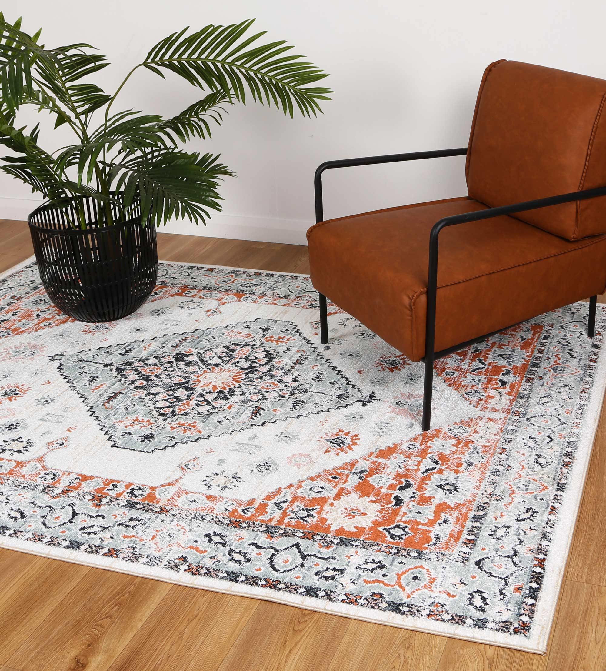 Abbot Rug Premium Abbot Traditional Cream Terracotta Rugs | The Rugs