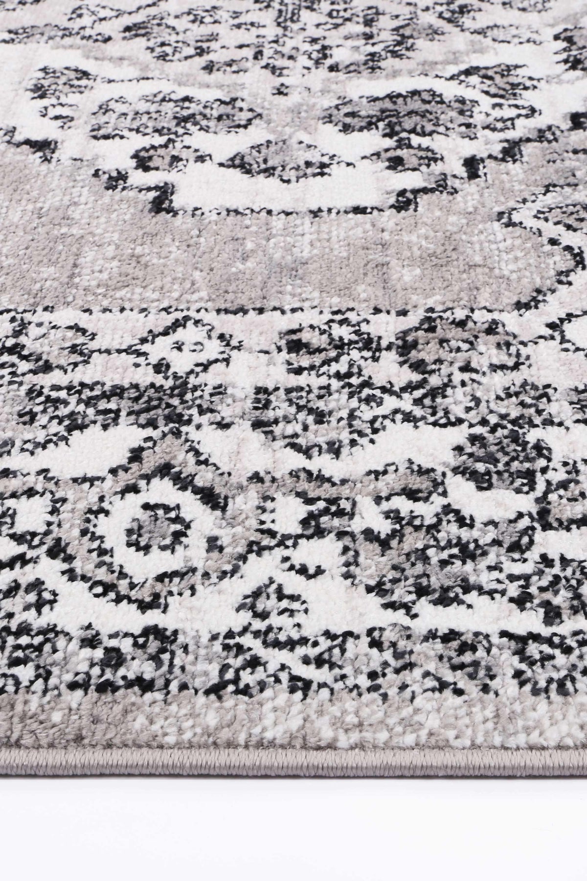 Abbot Traditional Grey Black Rug - The Rugs