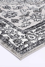 Abbot Traditional Grey Black Rug - The Rugs