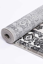 Abbot Traditional Grey Black Rug - The Rugs