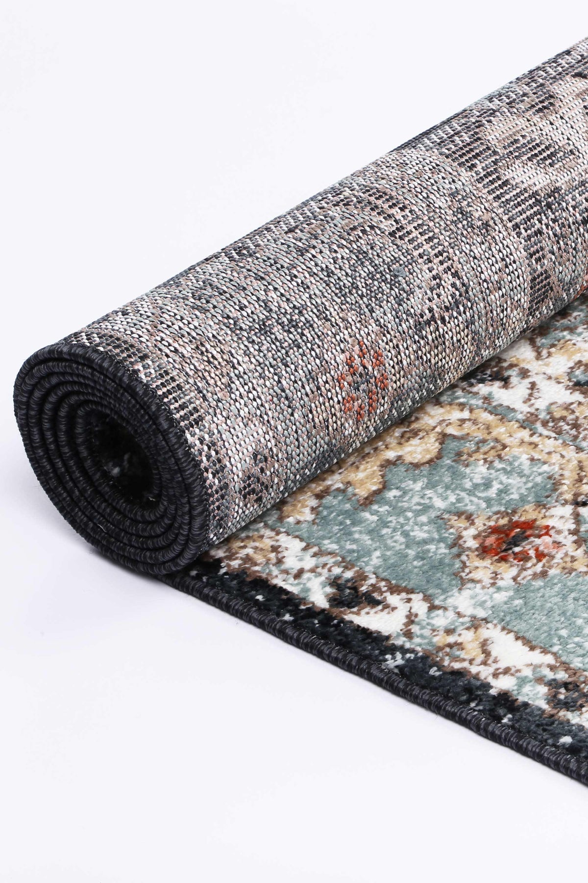 Abbot Traditional Blue Charcoal Rug - The Rugs