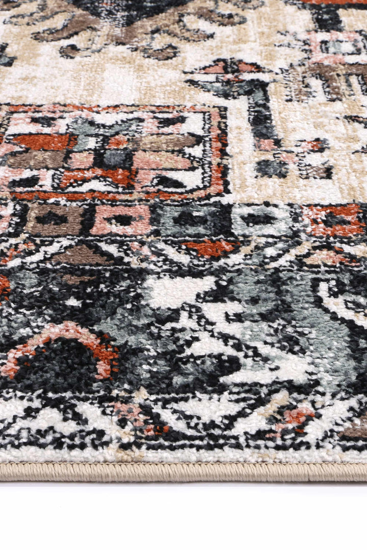 Abbot Traditional Black Cream Rug - The Rugs