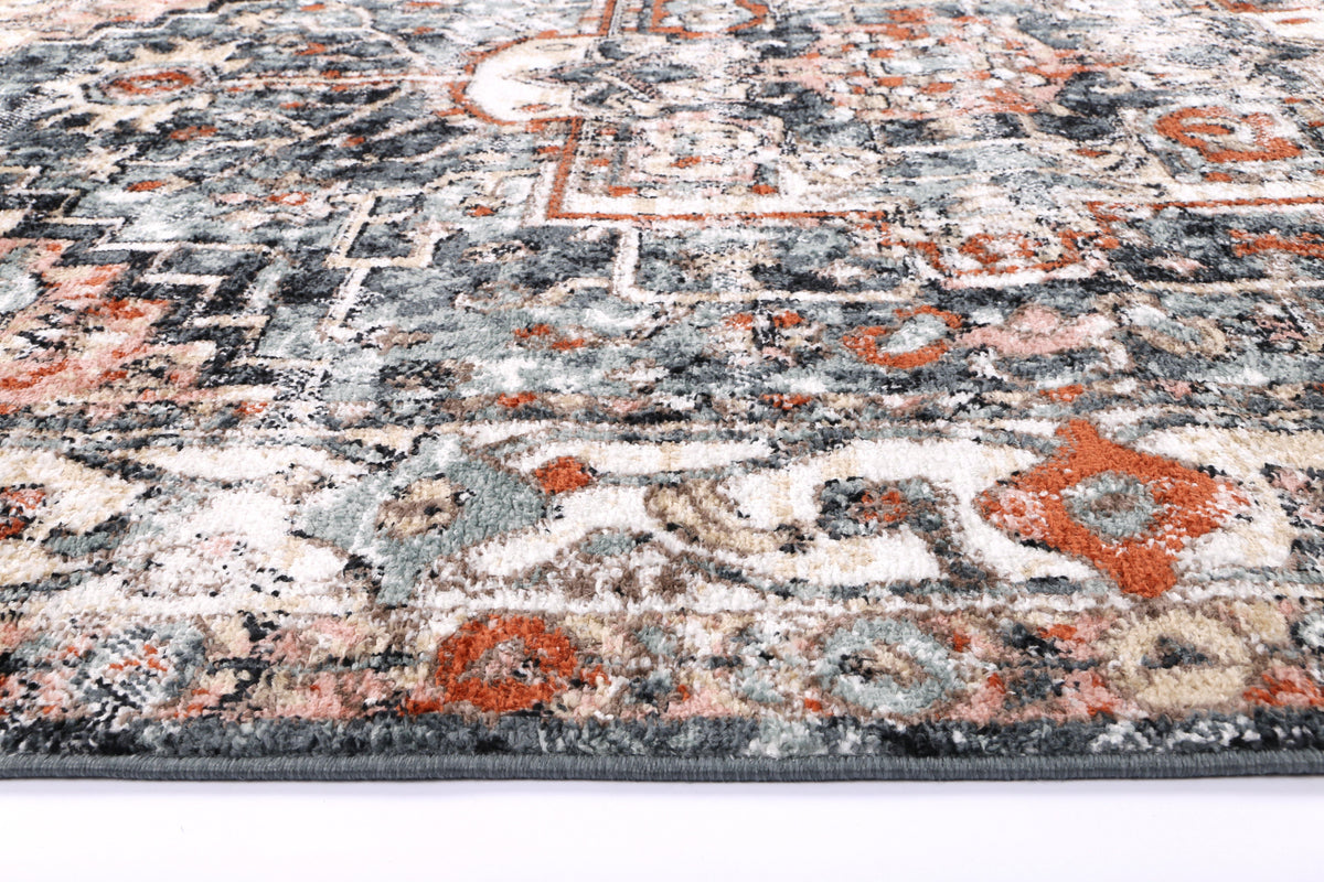 Abbot Traditional Charcoal Rug - The Rugs