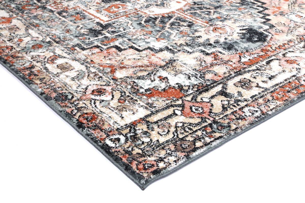 Abbot Traditional Charcoal Rug - The Rugs
