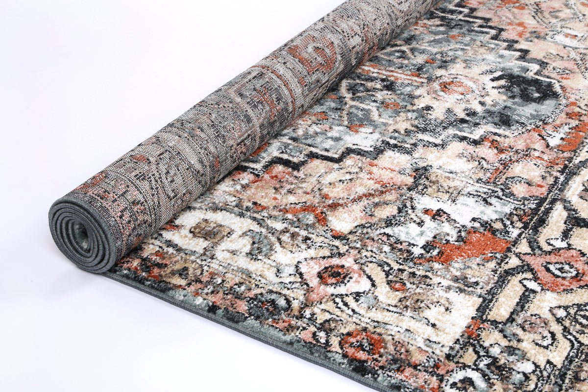 Abbot Traditional Charcoal Rug - The Rugs