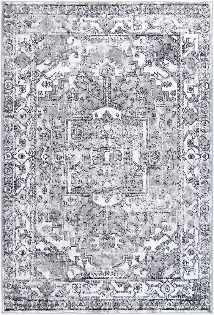 Abbot Traditional Black Grey Rug - The Rugs