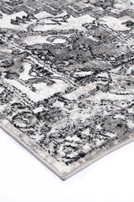 Abbot Traditional Black Grey Rug - The Rugs
