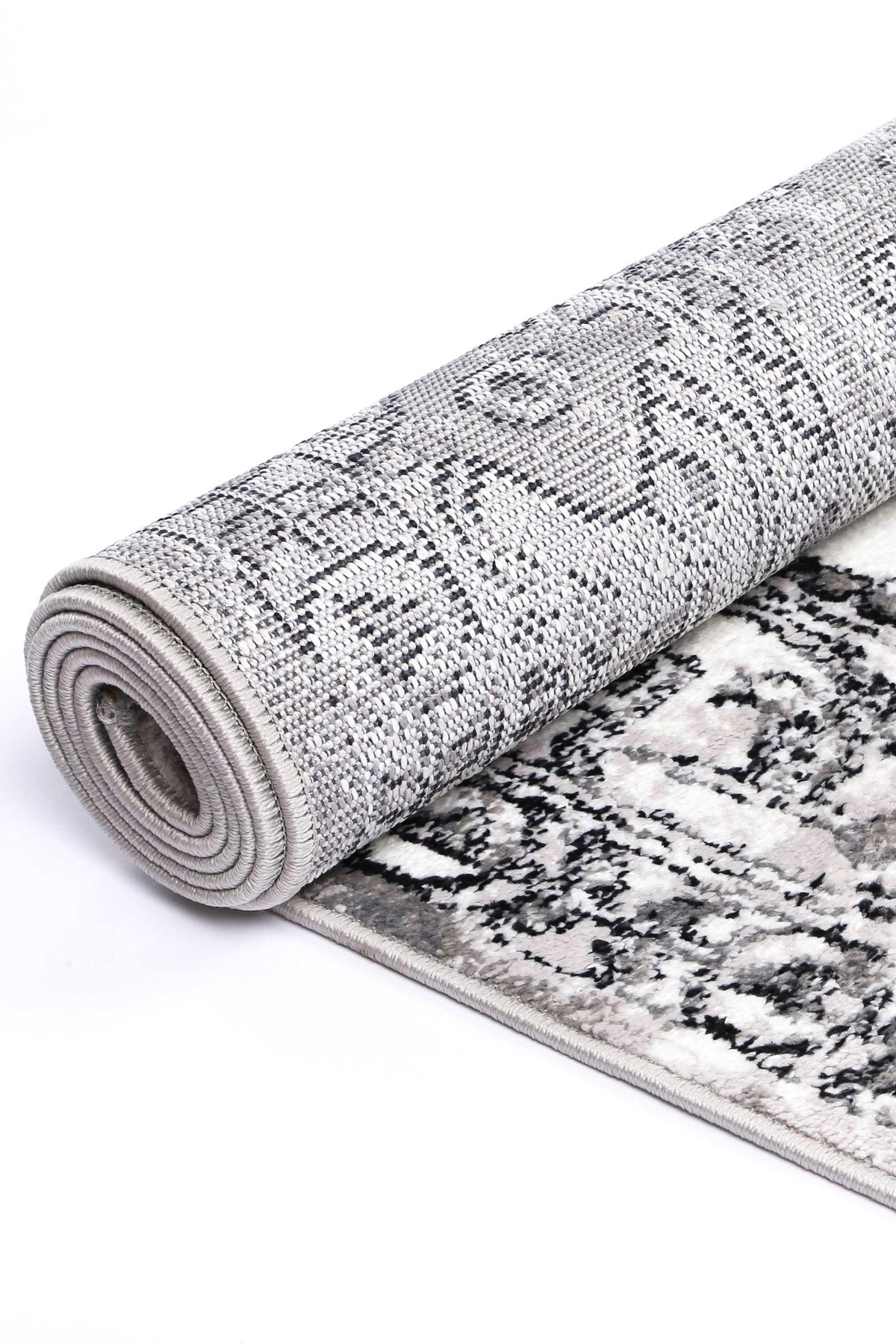 Abbot Traditional Black Grey Rug - The Rugs