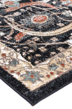 Abbot Traditional Charcoal CreamRug - The Rugs