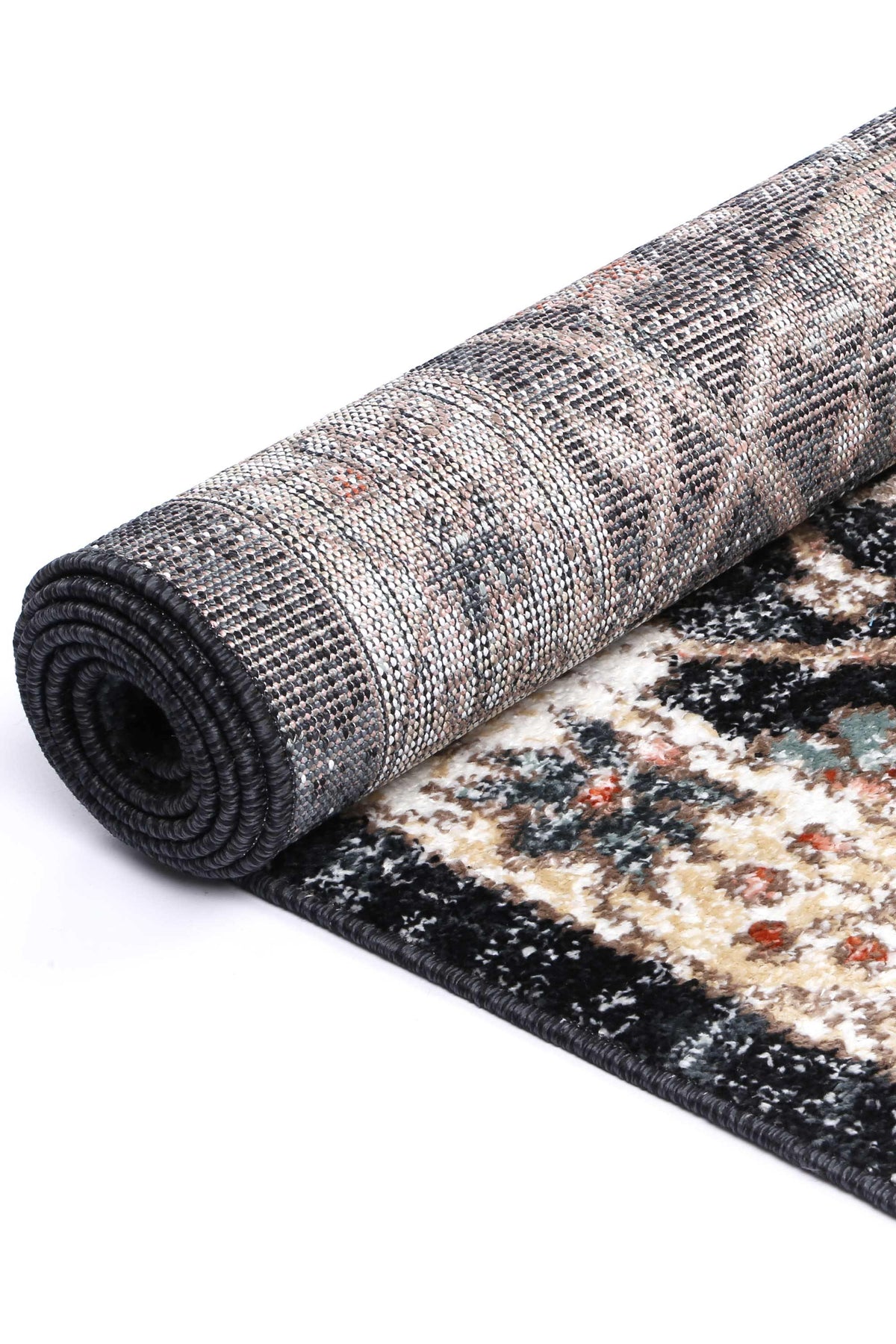 Abbot Traditional Charcoal CreamRug - The Rugs