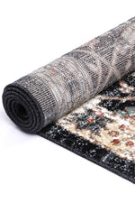 Abbot Traditional Charcoal CreamRug - The Rugs