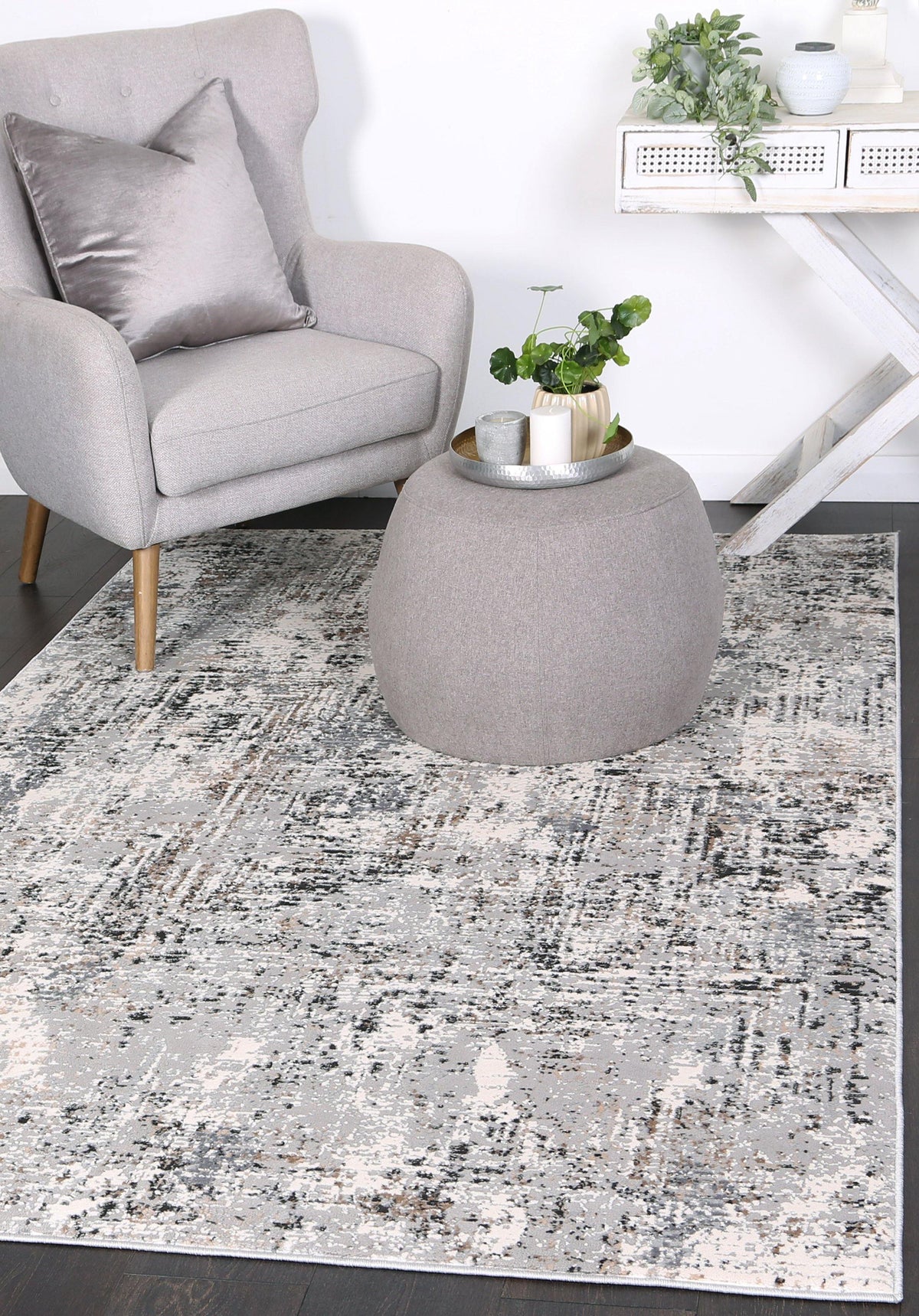 Anastasia Grey Beige Abstract Rug - The Rugs