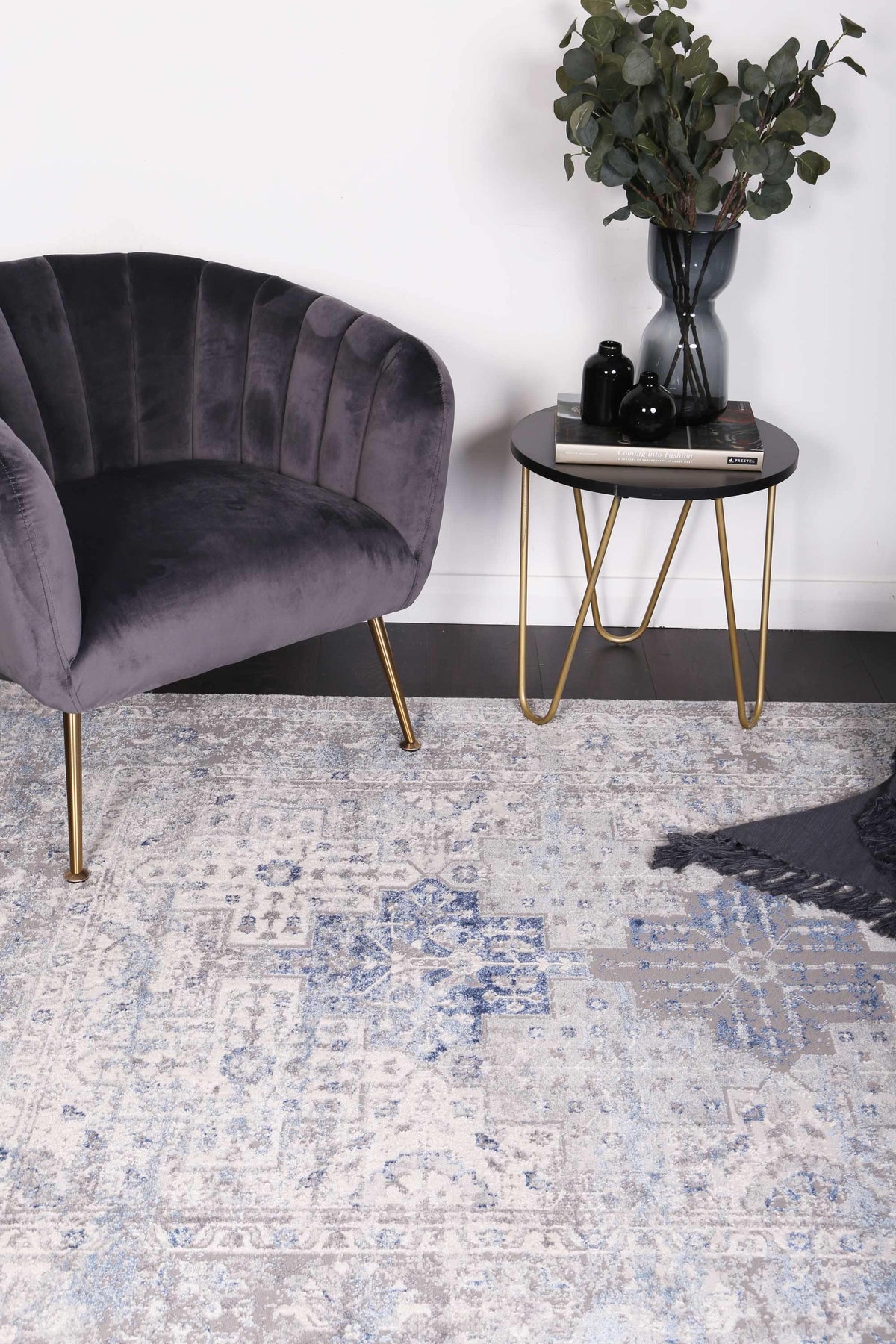 Anastasia Navy Blue Oriental Rug - The Rugs