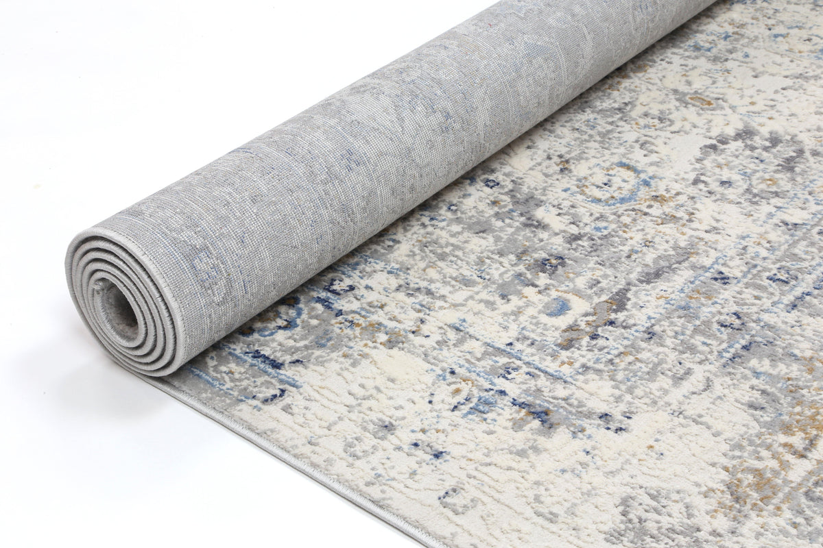 Anastasia Navy Blue Contemporary Rug - The Rugs